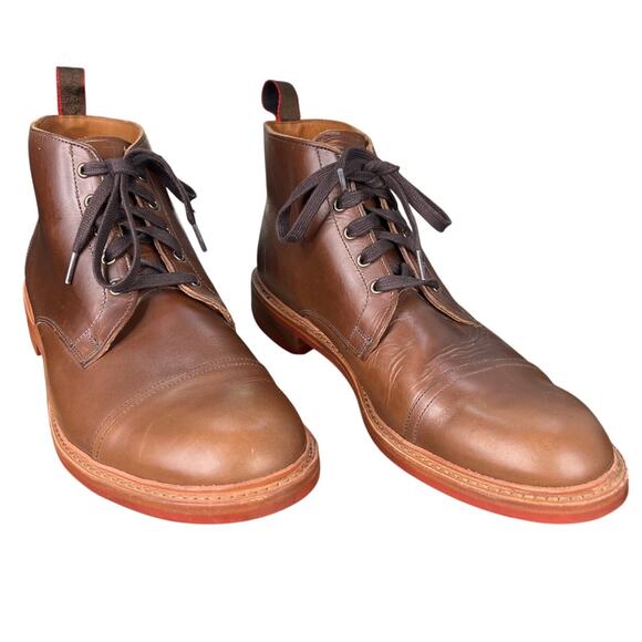Allen Edmonds Patton Brown Leather Weatherproof Cap-Toe Chukka Boot Size 14